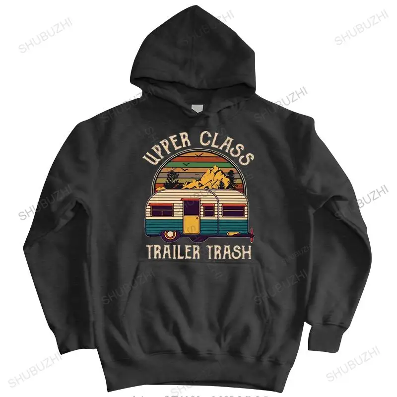 

hot sale mens autumn hoodies zipper brand sweatshirt Upper Class Trailer Trash man vintage loose style hoody warm coat hooded