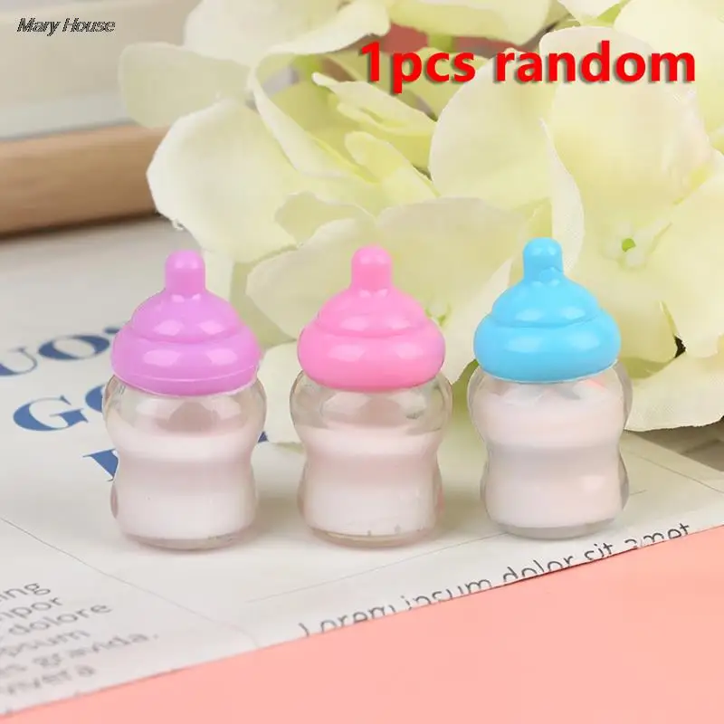 1Pc Kids Pretend Play Mini Games Toys Nipple Baby Doll Pacifier Bottle For Doll House Feeding DIY Accessories Random Color