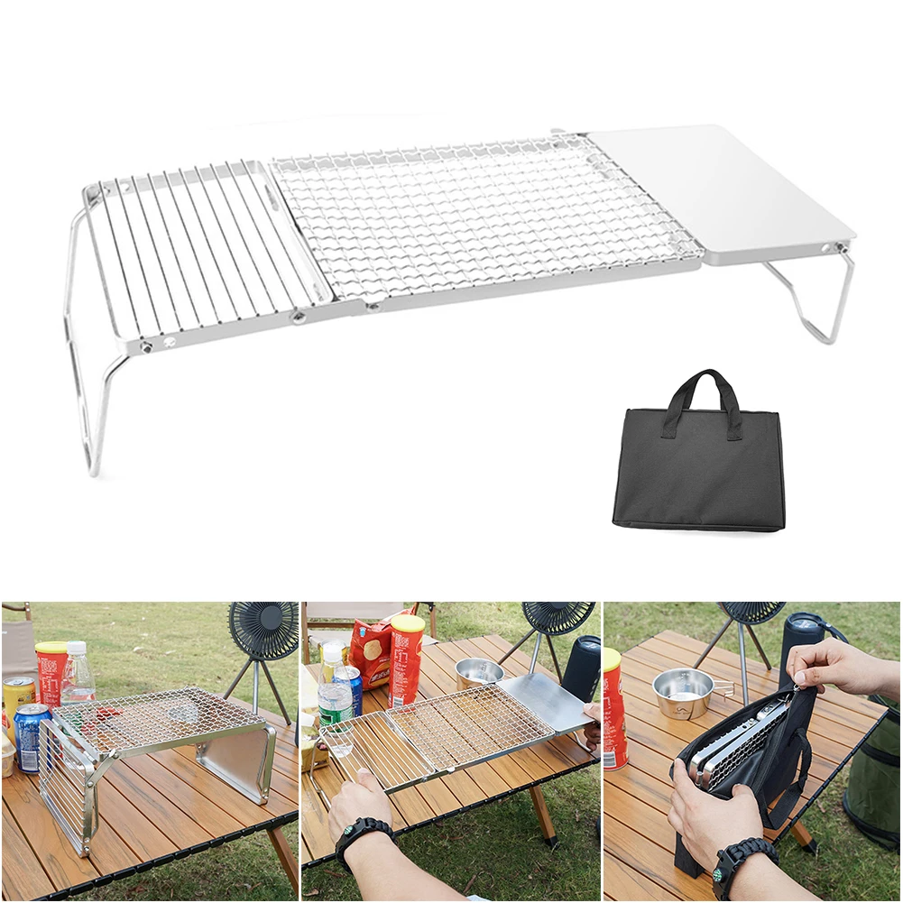 

Camping Stove Stand Stainless Steel Gas Stoves Bracket Portable Camping Stove Grill Rack Foldable Folding for Travel Hiking
