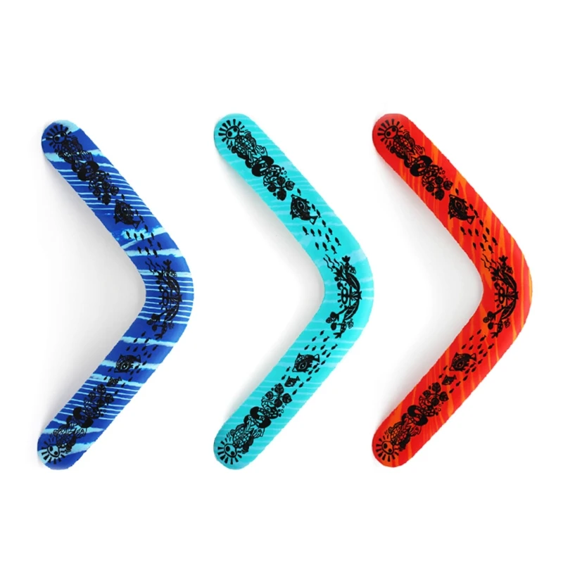 Safety Boomerangs Beach Sport Toy Parent-Children Interactive Play Set Throwback V-Shape Flying Disk for Family Pets Dog