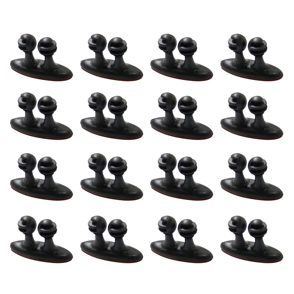 

16 pcs Organizing Mini Self-adhesive Multipurpose Black Cables Wires Cords Holder Management Clips for Car
