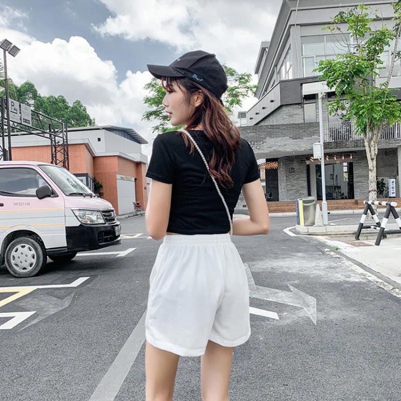 Womens Shorts Running Short Pants for Women To Wear Sport Sports Home Nightwear Gym with Belt Elastic Waist Fitness Y2k Harajuku