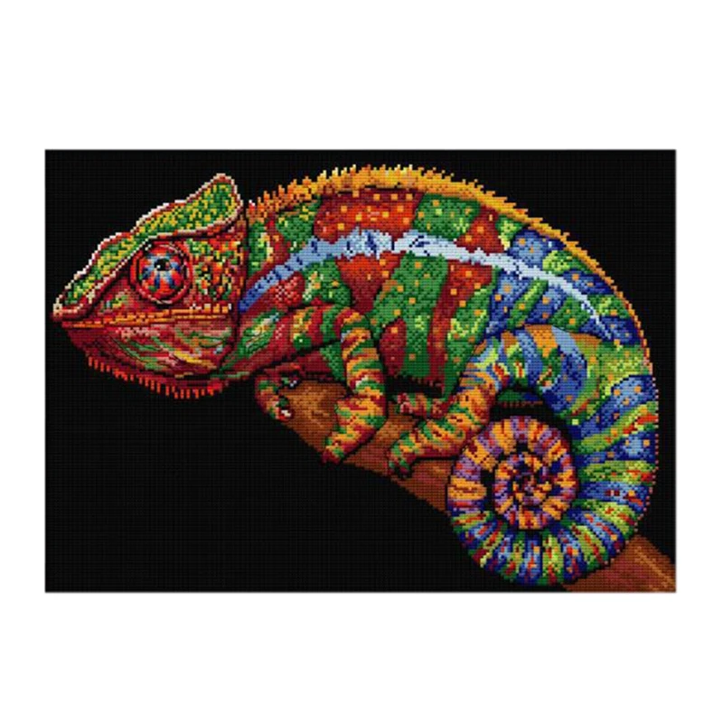 

Chameleon DIY Art Pattern Cross Stitch Embroidery 11CT Fabric Needle Thread Kits Children's Room Decor