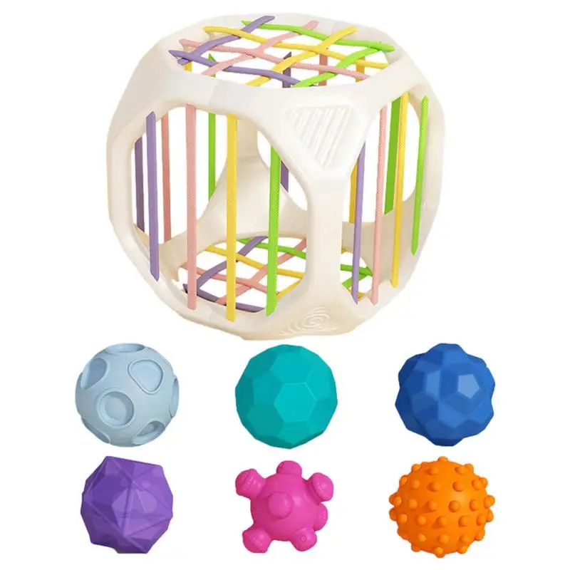 

Игрушка Монтессори в форме сортировщика сенсорных блоков, игрушка для развития моторики с эластичными лентами, радужная игрушка Монтессори для малышей