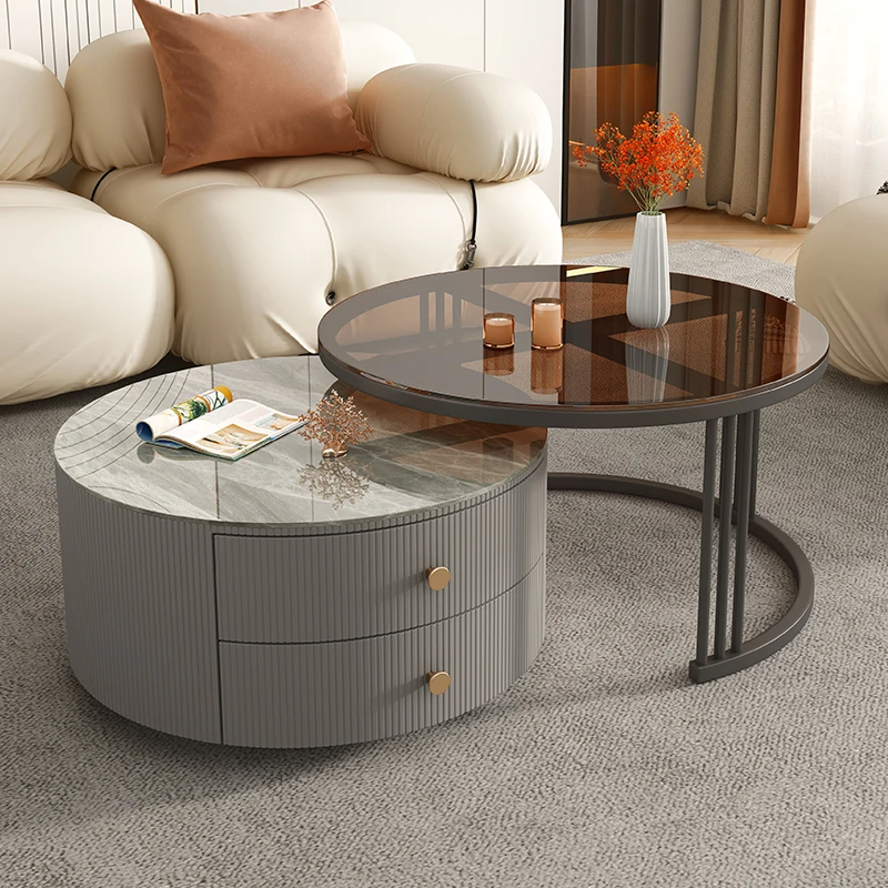 

Round Mobile Coffee Tables Living Room Dining Luxury Nordic Coffee Tables Modern Mesa De Centro De Sala Minimalist Furniture