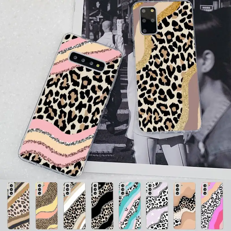 

Leopard Print Phone Case for Samsung S21 A10 for Redmi Note 7 9 for Huawei P30Pro Honor 8X 10i cover