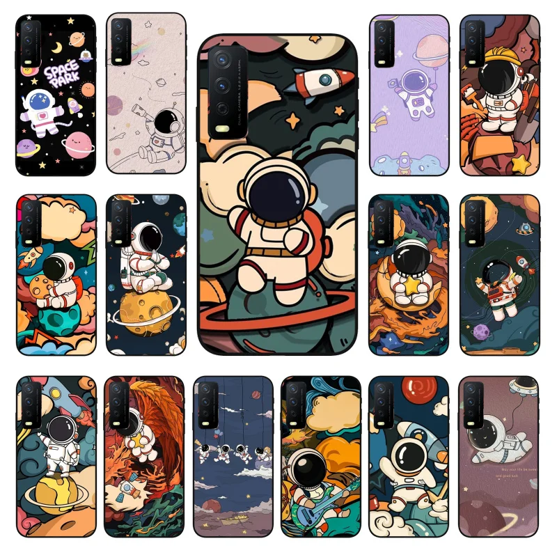 

Cute Astronaut Phone Case for VIVO Y15s Y20 Y11 Y12 Y17 Y19 Y20S Y31 Y9s Y91 Y21 Y51 Y20i Y93 Y12S Y70