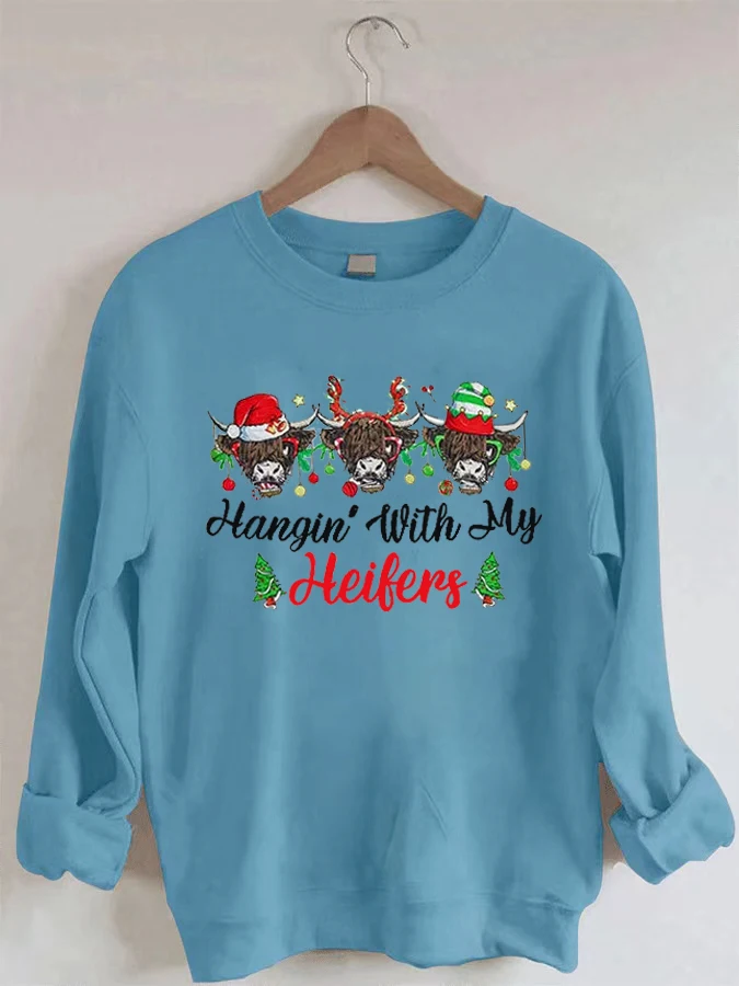 

Christmas Hangin' With My Heifers Hat Highland Cattle Sweatshirt
