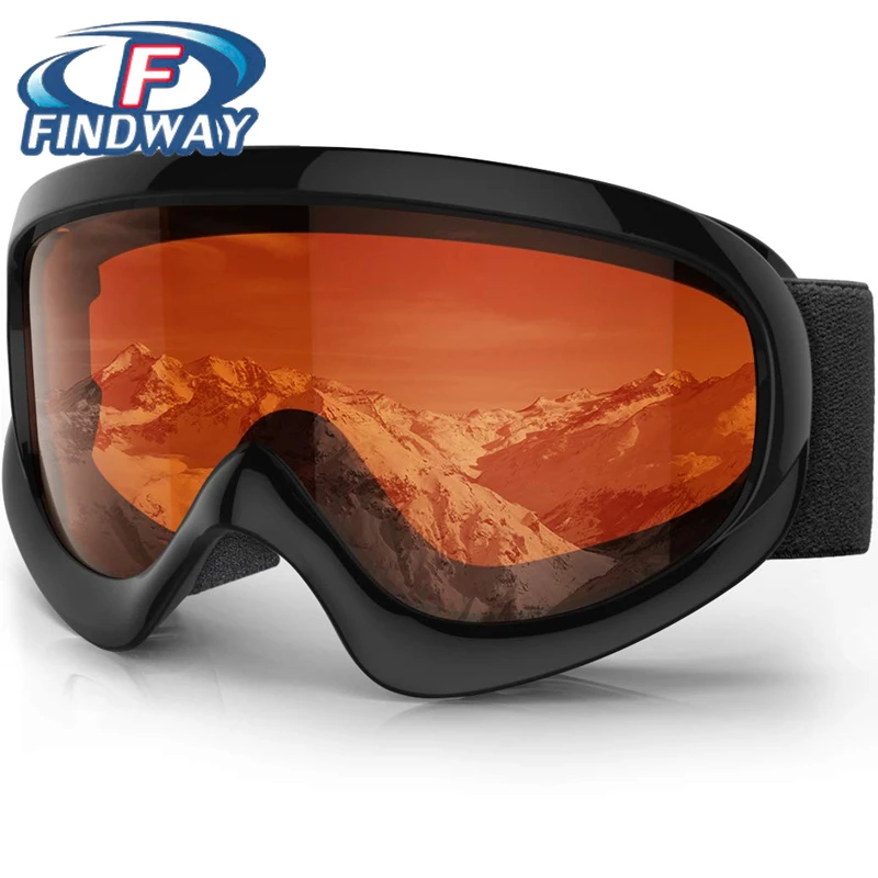 

Детские лыжные очки Findway, лыжные очки для мальчиков и девочек, для младших детей 8-14 лет, OTG, противотуманные очки, 100% защита от ультрафиолета