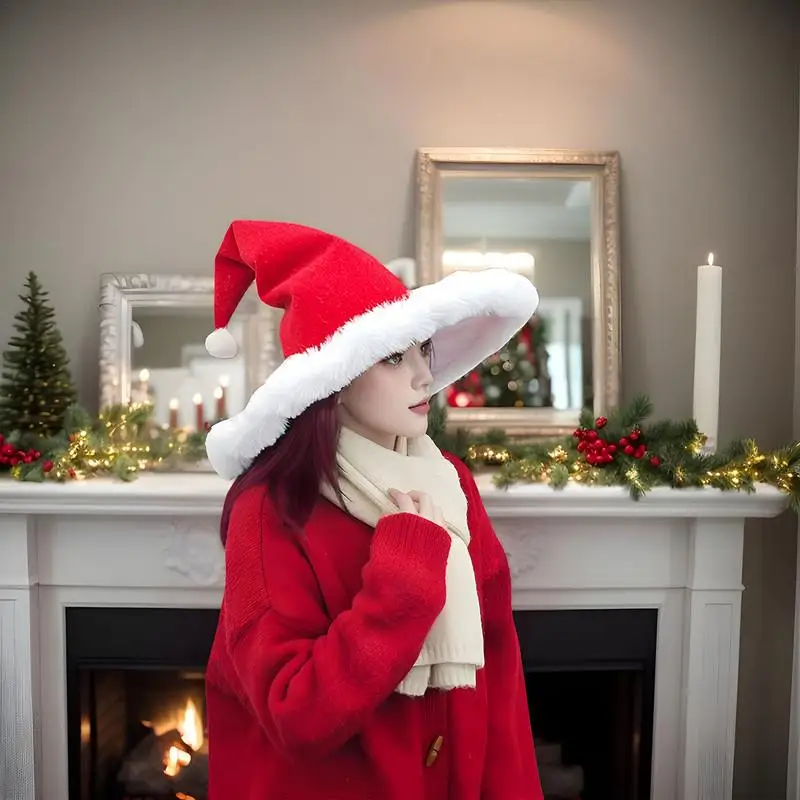 Красная рождественская шляпа ведьмы Праздничная Рождественский красный
