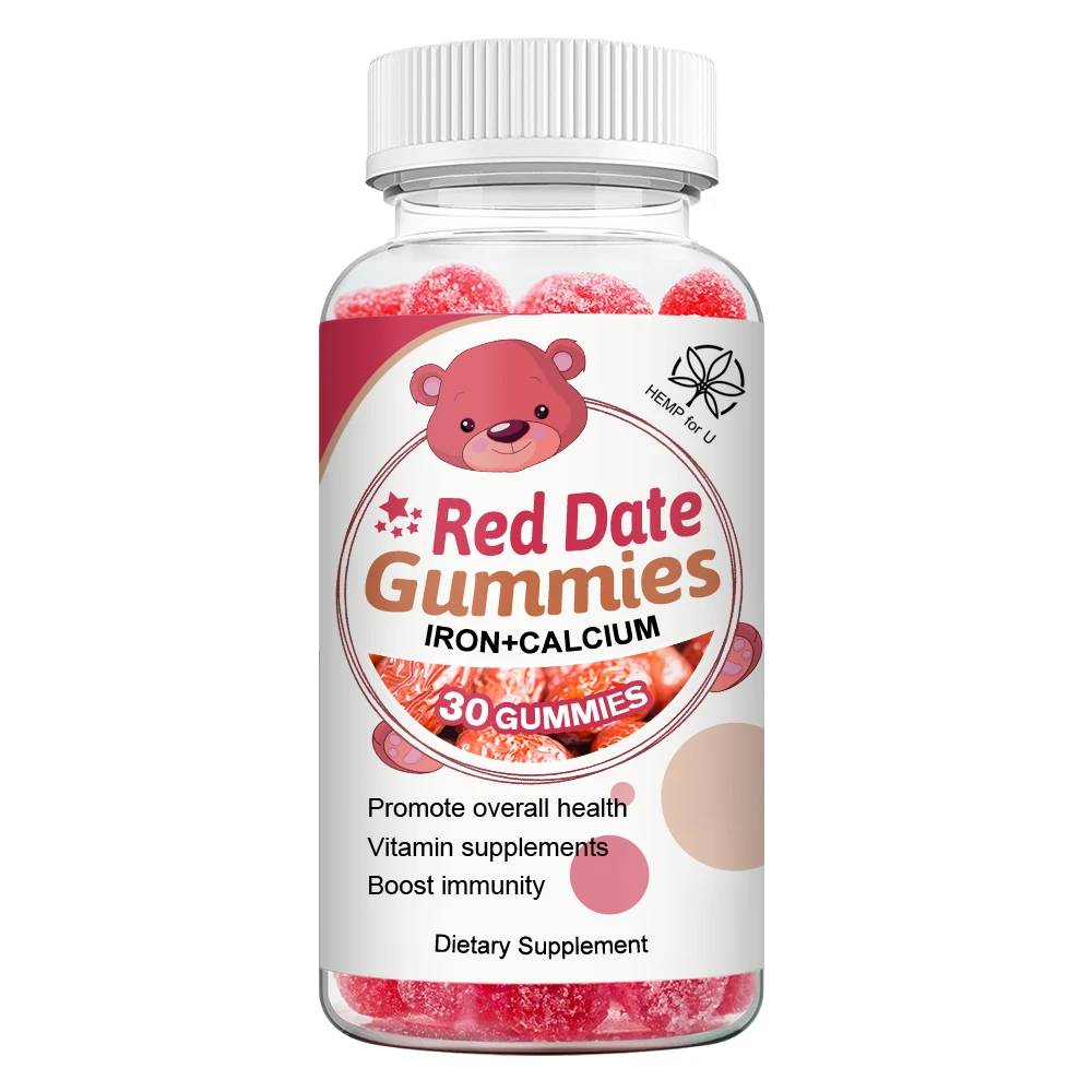 

HFU Nutrition &Health Red Date Gummies Vitamin C & A Vitamins B Complex Gummies for Women Kids & Adults Iron Calcium Supplement