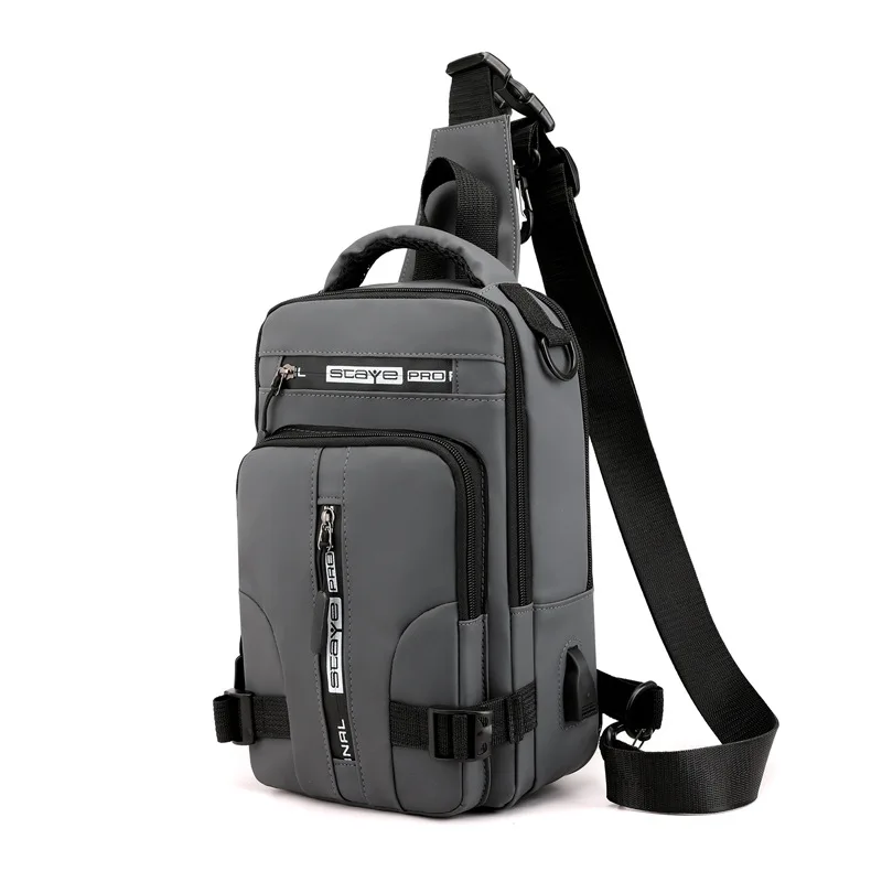 Cross Border Exclusive For New Men'S Multi-Functional Chest Bag, Fashionable Casual One Shoulder Diagonal Waterproof Space Cloth