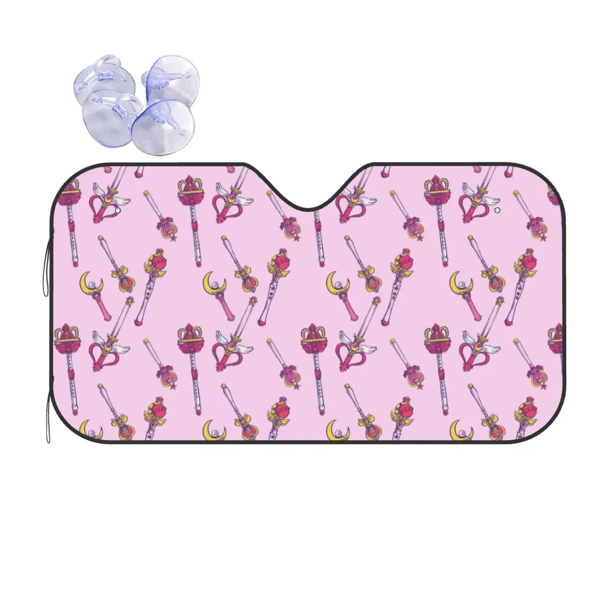 

Moon Girl Anime Retractable Windshield Sunshade 70x130cm Cartoon Collage Foils Car Sunshade Car-styling