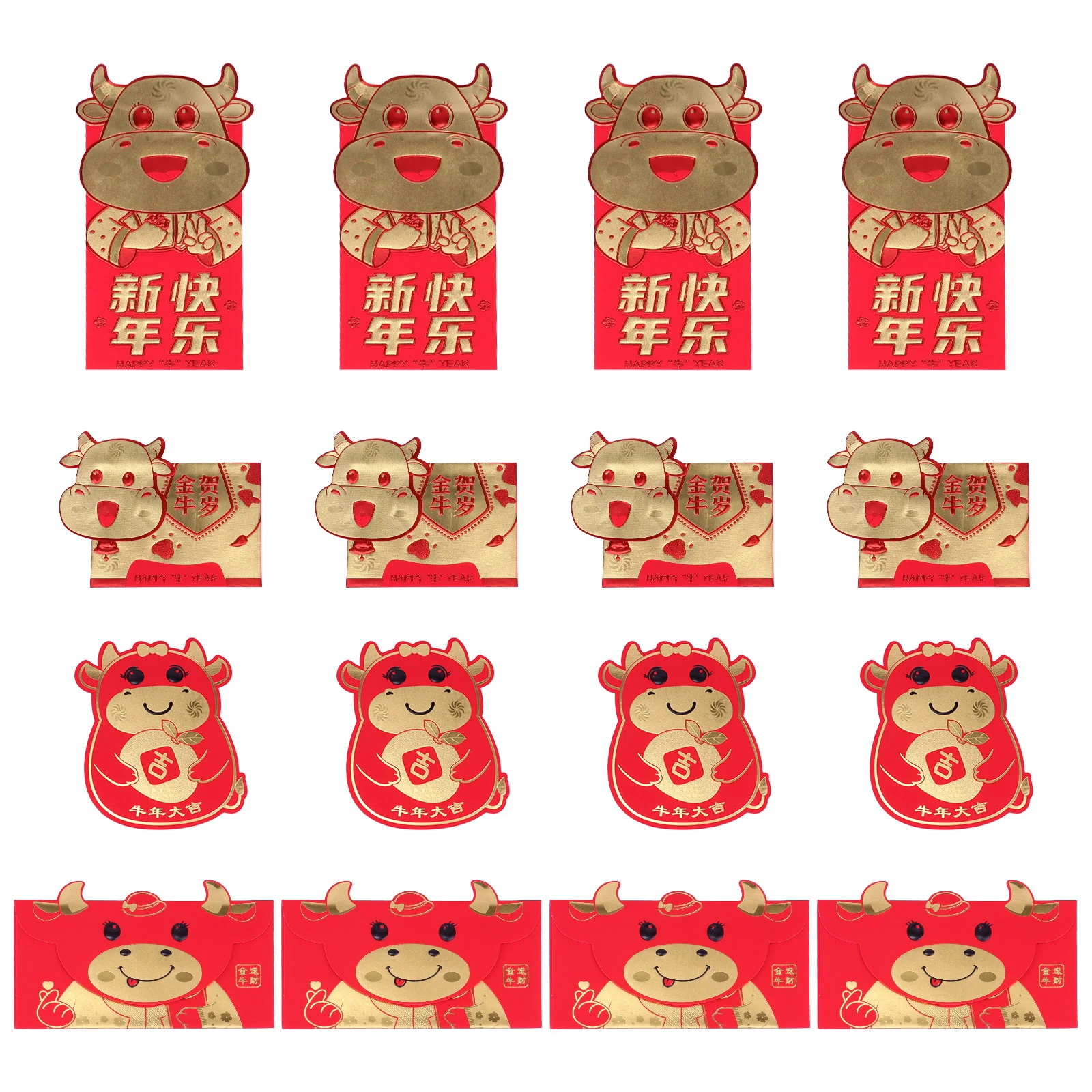 

24pcs Year Of The Ox Chinese Zodiac Zodiac Ox Hong Bao Envelope Chinese Wedding Envelope Wedding Red Packet