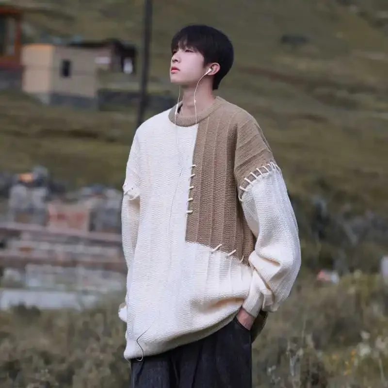 Осень/зима свитер ручной работы мужской японский винтажный повседневный модный