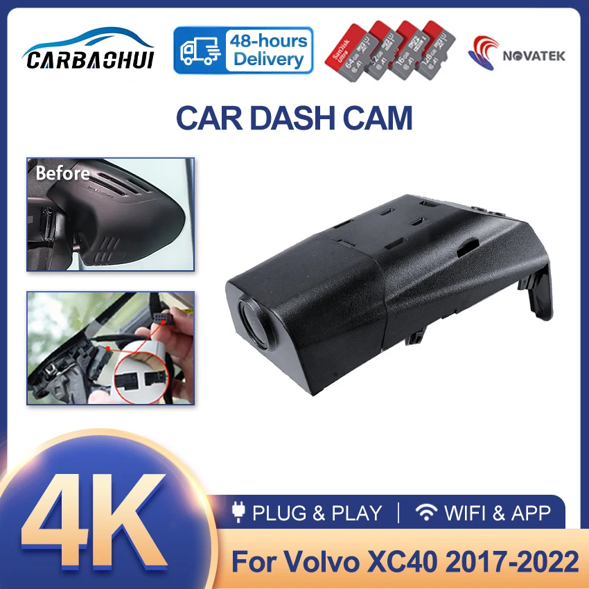 High quality FULL HD 4K 2160P Easy install Car Video Recorder Dash Camera For VOLVO XC40 2017 2018 2019 2020 2021 2022  DashCam