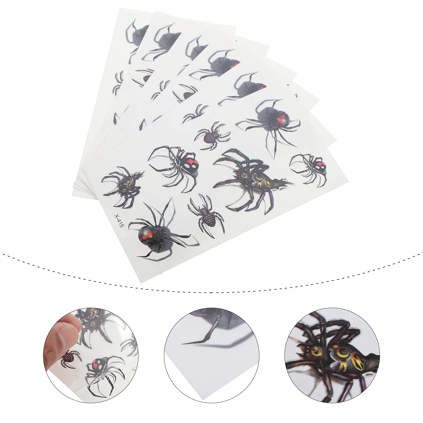 

25 Sheets Temporary Stickers Tattoos Festival Chic Spider Tattoos Sticker