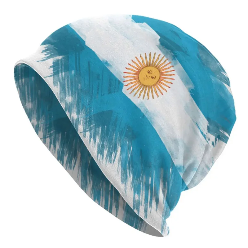 

Облегающие шапки с флагом Аргентины, шапки, шапки унисекс, зимняя теплая вязаная шапка, взрослая Серебристая шапка гордости, шапки, уличная Лыжная шапка