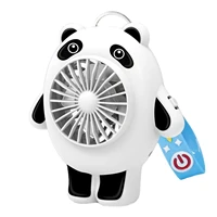 portable handheld fan panda pattern personal desk cooling fan rechargeable small desk cooling fan for camping shopping traveling