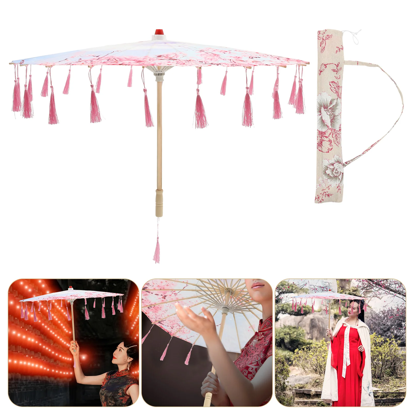 

Oil Paper Umbrella Wedding Umbrellas Rain Festival Decor Dance Prop Japanese-style Polyester Chinese