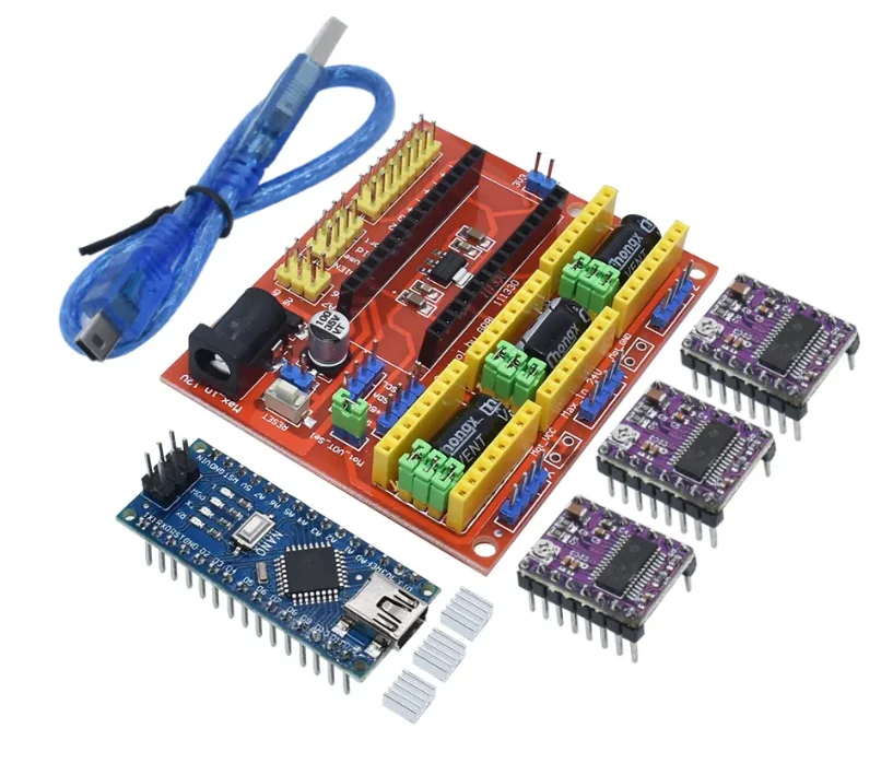 ЧПУ щит v3 V4 гравировальный станок 3D принтер + A4988 Плата расширения драйвера NANO 3 0/UNO