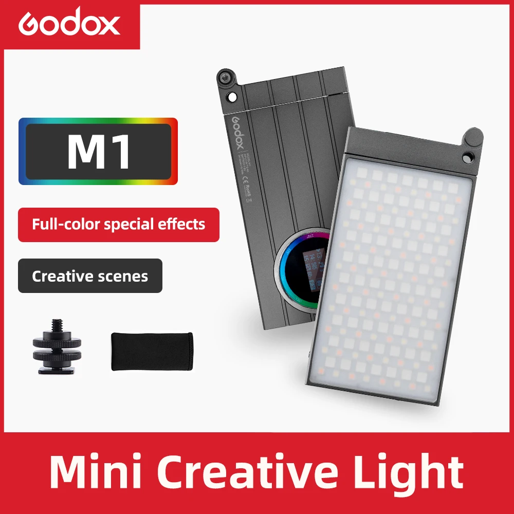 

Godox M1 2500k-8500k полноцветный RGB светодиодный светильник Карманный алюминиевый сплав светодиодный видео креативсветильник свет с несколькими ф...
