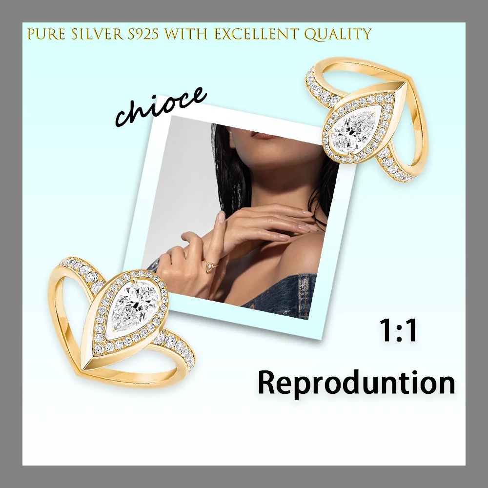 Улучшенные женские роскошные простые обручальные кольца из чистого серебра s925 с