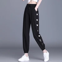 2022 new womens ice silk sweatpants summer thin quick drying pants slim causal harme trousers womens carrot pants z37
