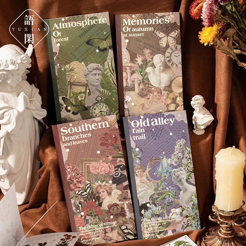 

Vintage Gilding Old Age Shadow Series 24PCS Plant Mushroom Pattern Happy Stickers For Students/Scrapbooking DIY Crafting Supply