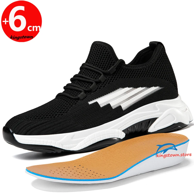 

Summer Men's Sneakers Elevator Shoes Height Taller Heels Man Lift Increase Soles 6cm