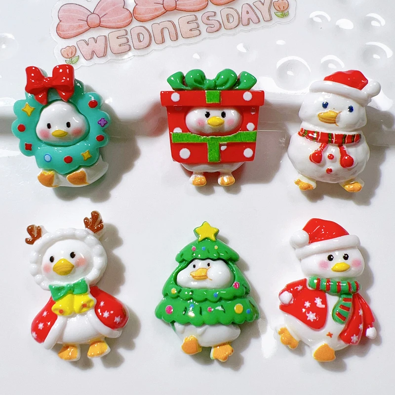 10 шт. милые Яркие интересные Мультяшные животные Рождественская утка Серия Смола