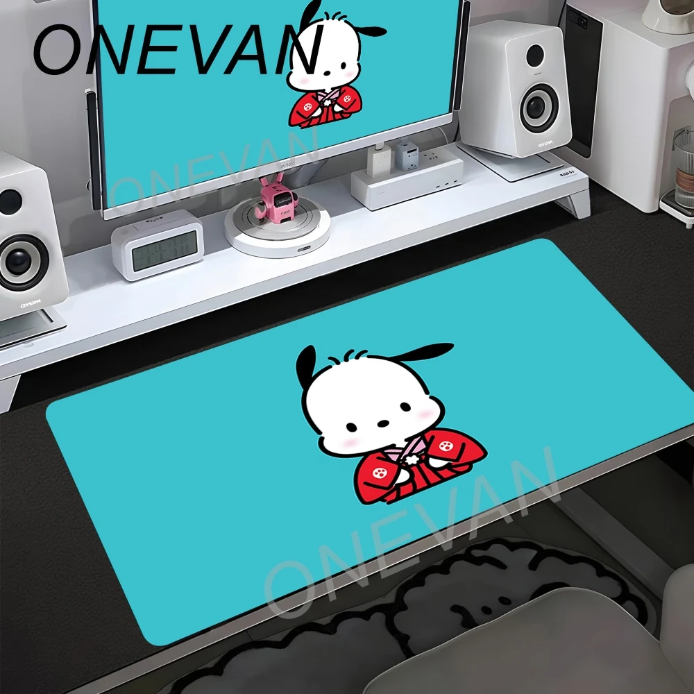 Фото Милый коврик для мыши Kawaii Pochacco Dog, большой, для компьютера, с фиксированным краем, нескользящий, XXL, для письма, мультяшный, для офисного стола №4