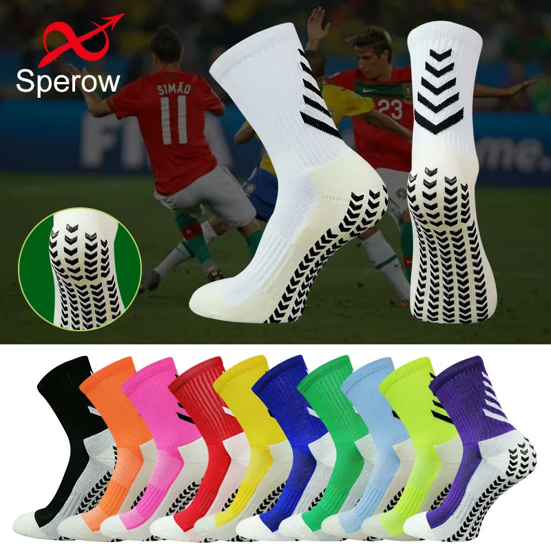 

New Sports Anti Slip Soccer Socks Cotton Football Men Grip Socks Non-slip Soccer Basketball Novelty tube socks white socks