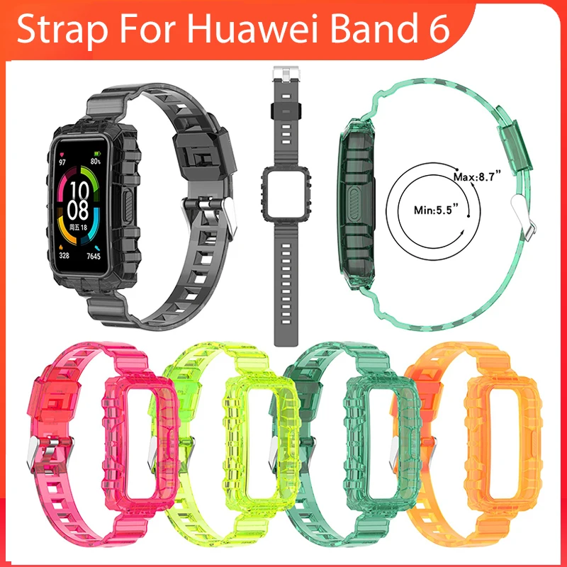 

New TPU Watchbands Strap for Huawei Band 6 Integral Sport Wristband Replacement Bracelets for Hornor band 6 Watch 6 Adjustable