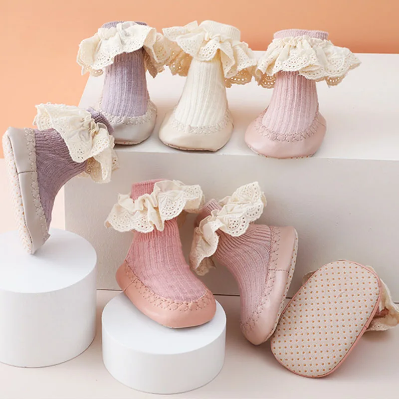 Детские Нескользящие кожаные носки