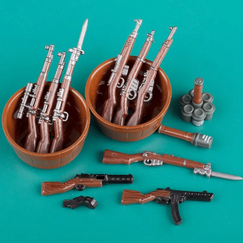 

Мини Экшн-фигурка аксессуар граната с отверстием для огня Gewehr 43 MP18 Lee-Enfield строительные блоки оружия штурмовой винтовки игрушки