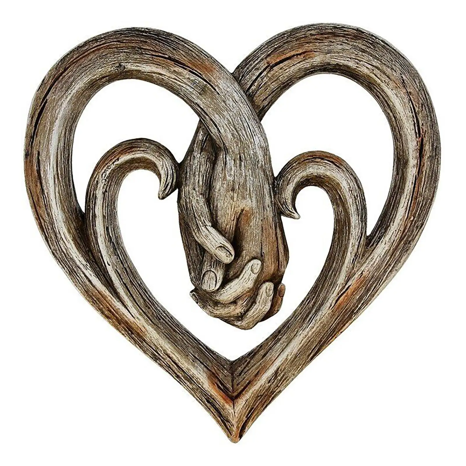 

Metal Flat Heart Holding Hands Wall Decor Unique Art Sculpture living room decoration european decor