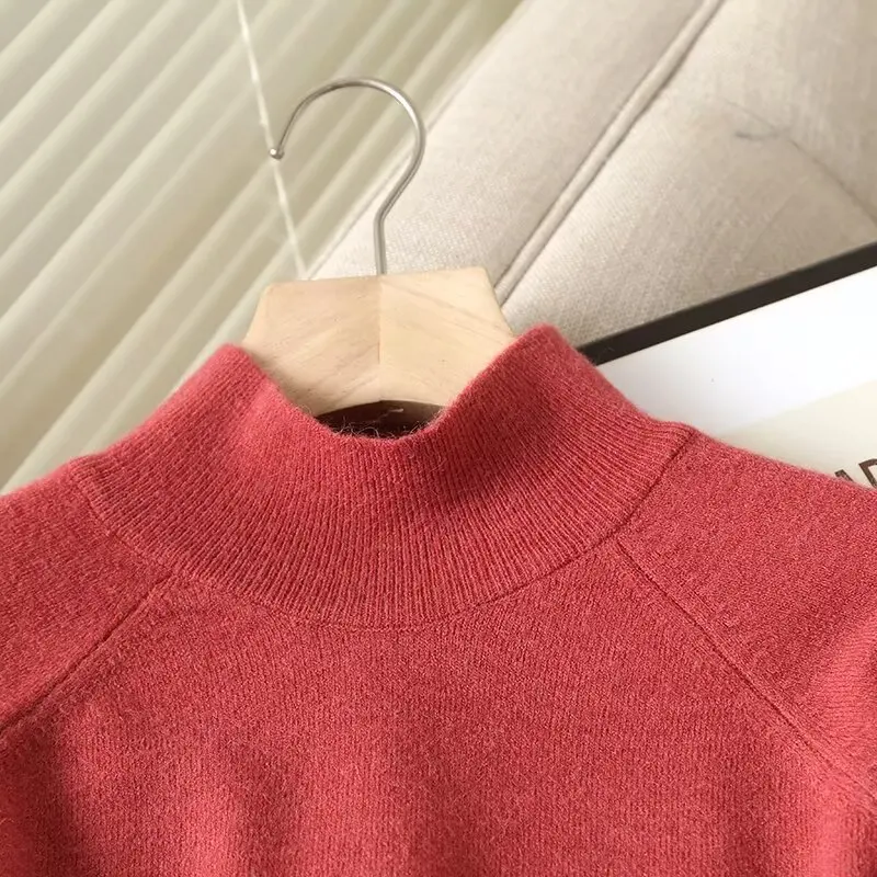 Увядливый скандинавский минималистичный модный базовый вязаный свитер пуловер