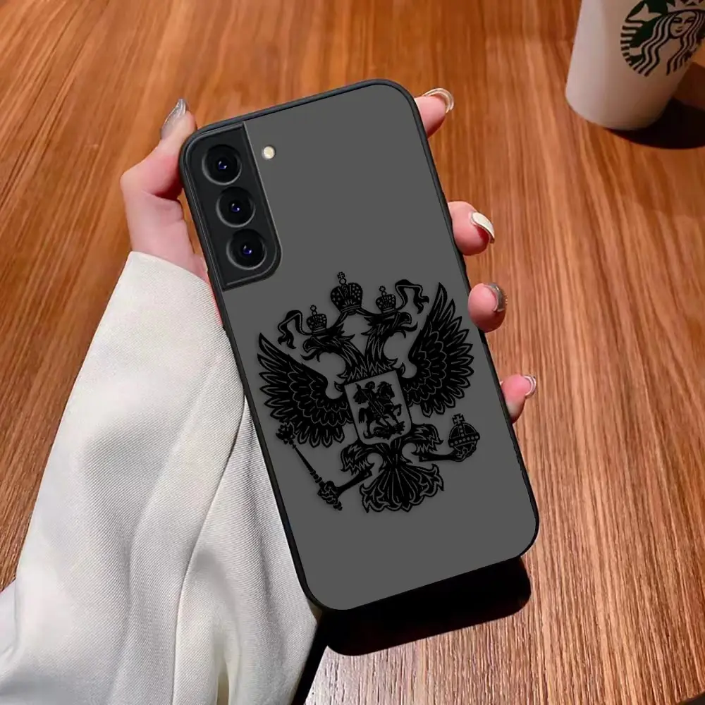 Matte Phone Case for Samsung Galaxy S23 S22 S21 S20 S10 4G S9 S8 Plus ULTRA 5G LITE Case Funda Capa Shell Russian Flags Emblem
