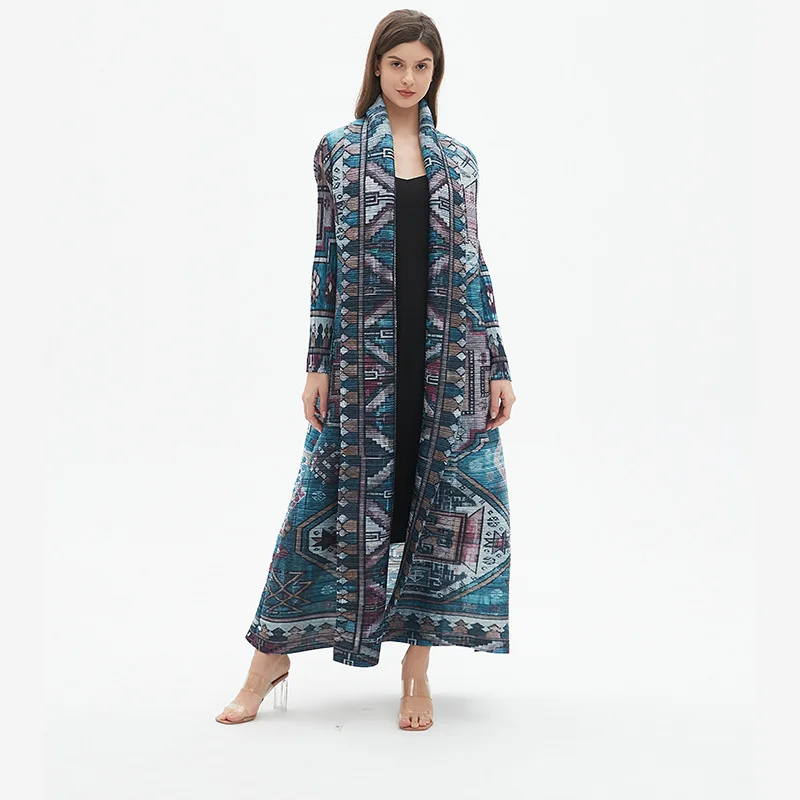 ALSEY Miyake плиссированный женский халат-кардиган с девятью рукавами и съемным