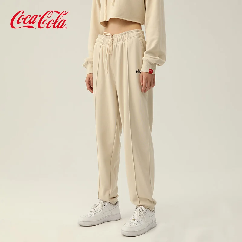 

Coca-Cola/ Coca-Cola Foam Logo base simple and loose casual sweatpants with tied feet for women