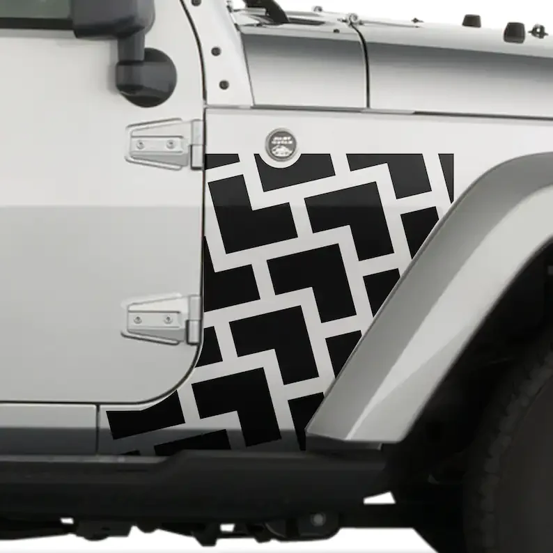 

Front Fender Cowl Wrap Graphic Decal for Car Wrangler JK 2007-2017 Tire Tracks