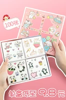 100 hand account stickers set waterproof and transparent ins wind girl heart cartoon hand account material package