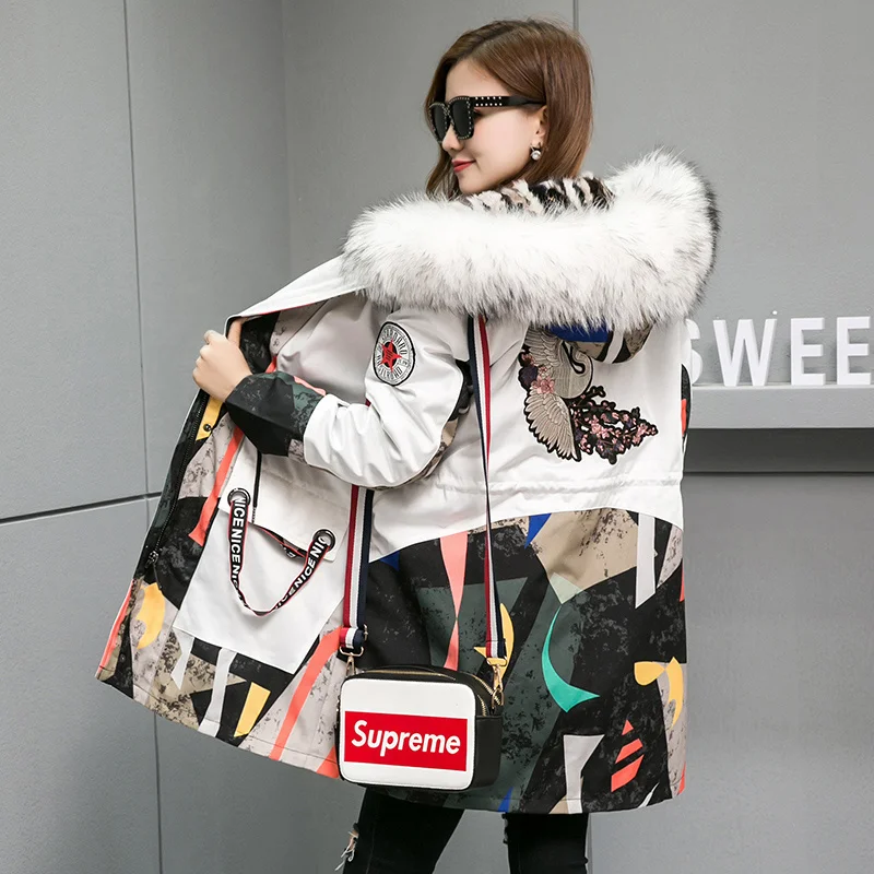 

New Winter Fashion Women Long Sleeve Thicken Warm Hooded Zippers High quality Female Pockets Adjustable Waist Faux fur coat 387