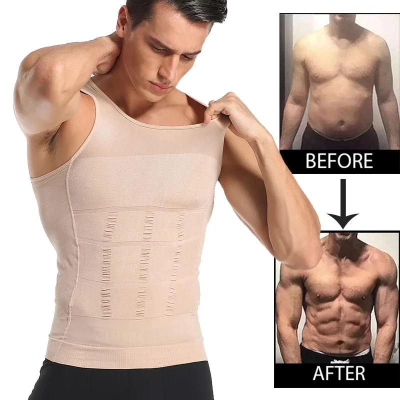 Men's Slimming Vest Shapers Sleeveless Firm Tummy Belly Vest  Slimming Belt Shaper Underwear Shirt Sauna Abdomen Corset Vest