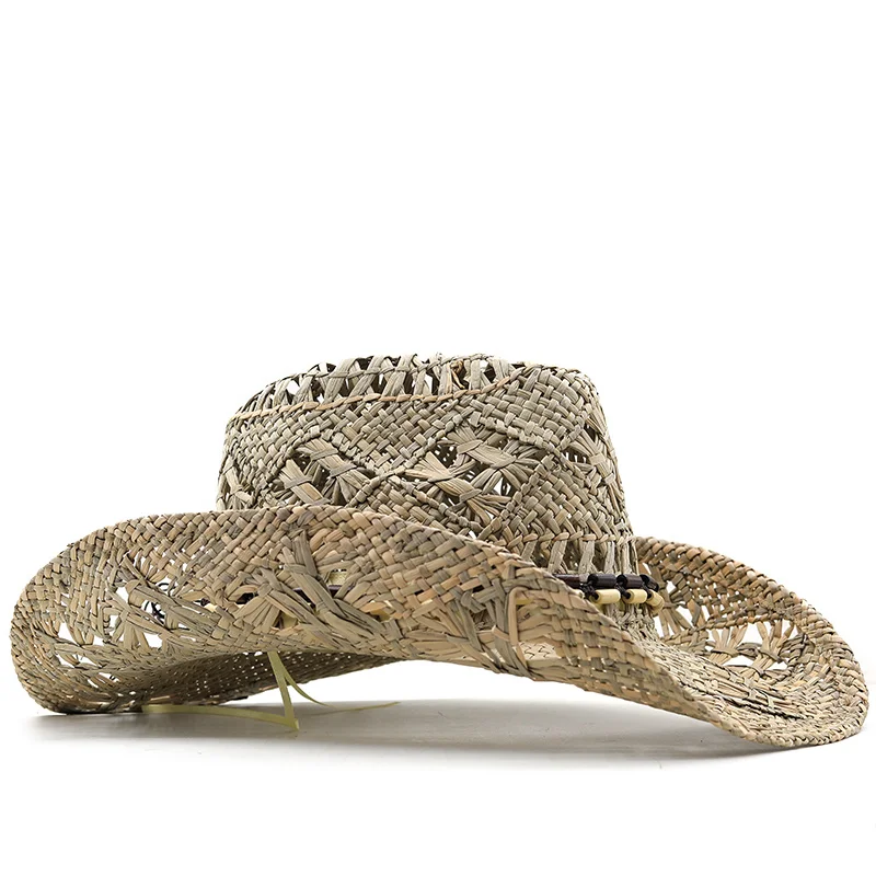 Шляпа соломенная в ковбойском стиле для защиты от солнца Пляжная шапка с