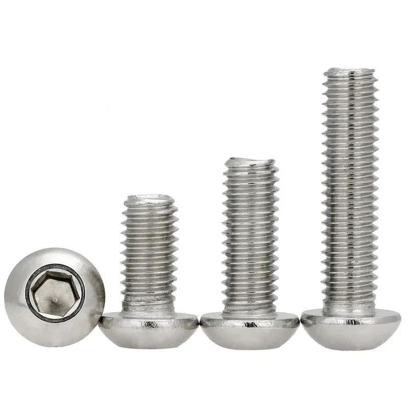 20 шт. M4 M5 M6 Болт с шестигранной головкой и Винт круглой A2 304 Нержавеющая сталь L = 12-45
