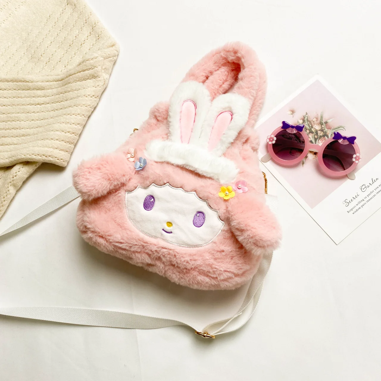 

Sanrio Mymelody Kuromi Kawaii японская мультяшная плюшевая сумка-мессенджер, новая Женская Удобная сумка для хранения