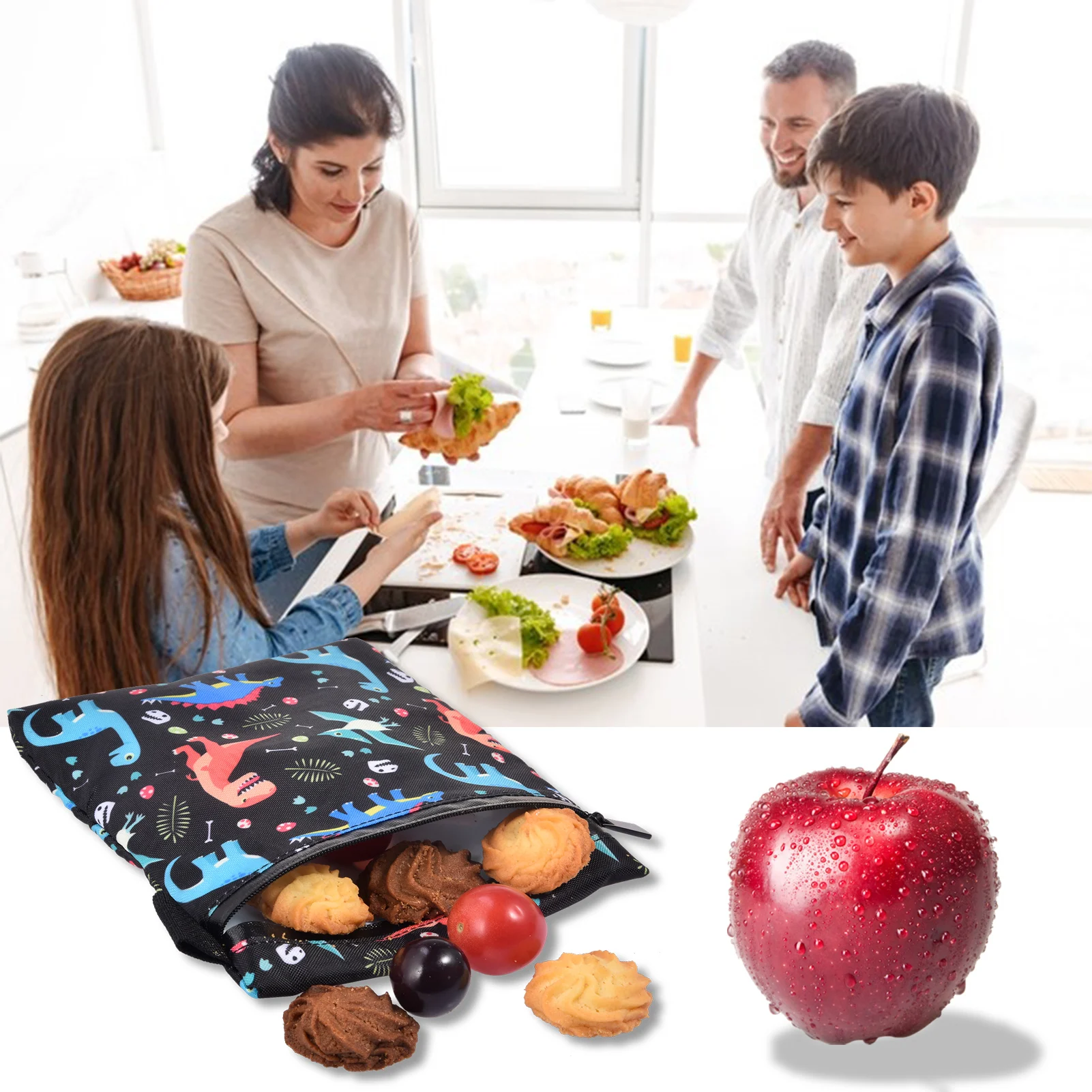 

2pcs/set Reusable Food Storage Bags Leakproof Freezer Bag Reusable Sandwich Bags Snack Bag Lunch Bread Bag for Food Storage