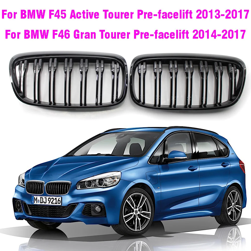 

Черная сетка для переднего гриля из АБС-пластика для BMW 2 серии F45, 5-местный активный турник и 7-местный передний бампер F46 Gran Tourer решетка 2014-2017
